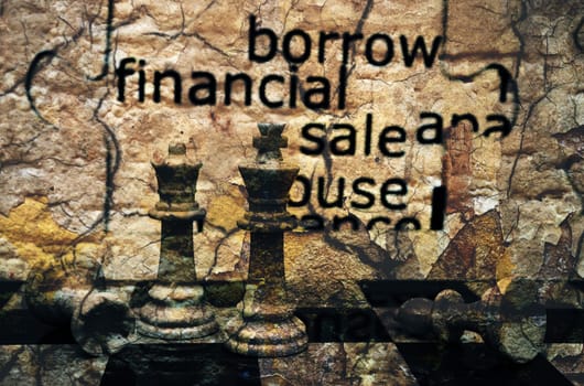 Borrow financial sale chess concept
