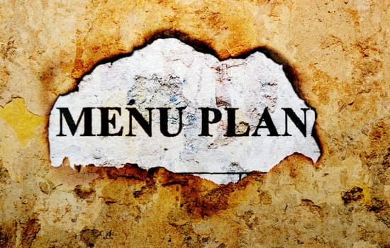 Menu plan on grunge background
