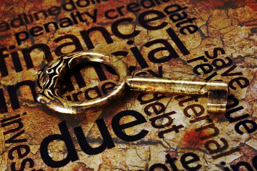 Golden key on due concept