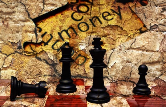 Money puzzle chess concept