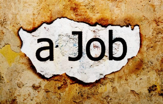 Job text on grunge background