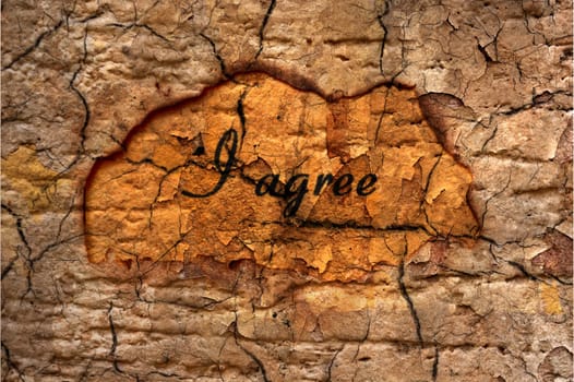 I agree text on grunge background