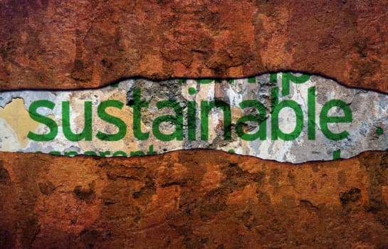 Sustainable text ongrunge background