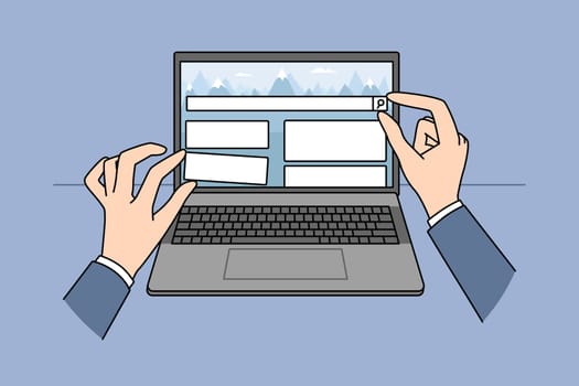 Web designer create website on laptop