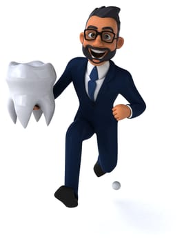 Fun 3D cartoon illustration of an indian businessman