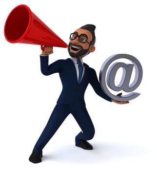 Fun 3D cartoon illustration of an indian businessman