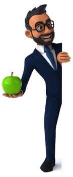 Fun 3D cartoon illustration of an indian businessman