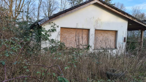 Old abandoned Lost Place a container housing complex for refugees