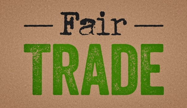 Fair Trade written on a retro paper background