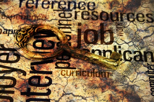 Golden key on job text