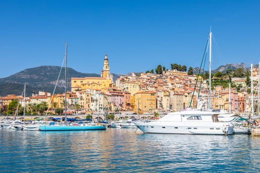 Menton, France - circa August 2021: view of the French Riviera, named the Coast Azur, located in the South of France.
