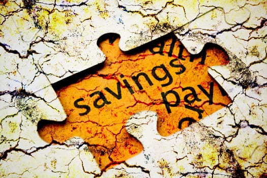 Savings puzzle concept