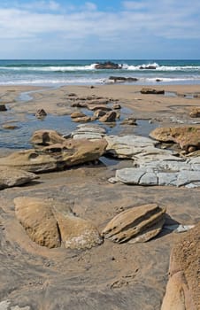 Sand, Rocks, and Waves on the California Coast near La Jolla, California