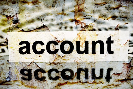 Account grunge concept