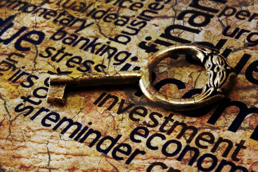 Golden key and investment concept