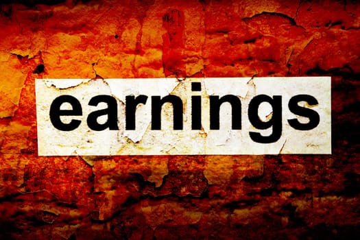 Earnings grunge concept