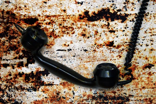Black vintage telephone handset