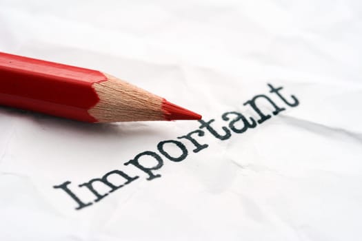 Pencil on important text
