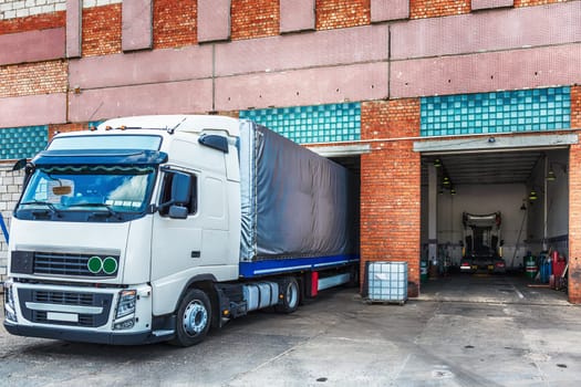 Truck or lorry near repair shop service garage