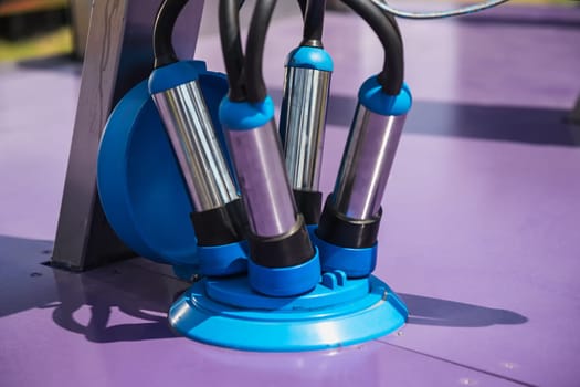 Automated mechanized milking equipment closeup for farmland industry