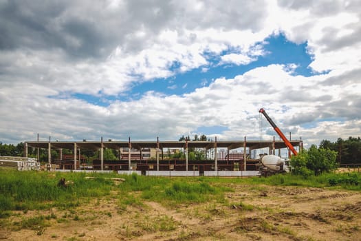 Building under construction on the building site