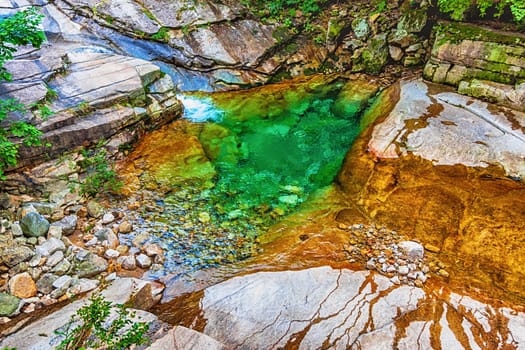 River with rocks and stones in mountain in South Korea