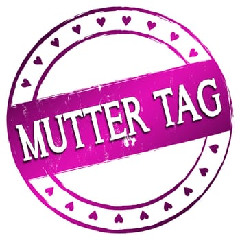Kaputter stamp with the inscription "Mother's Day"" in pink."