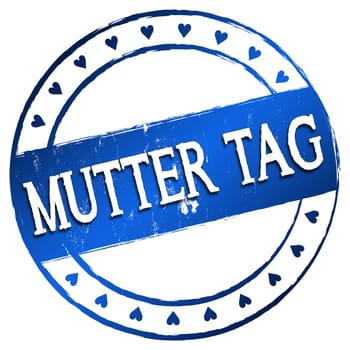 Kaputter stamp with the inscription "Mother's Day"" in blue."