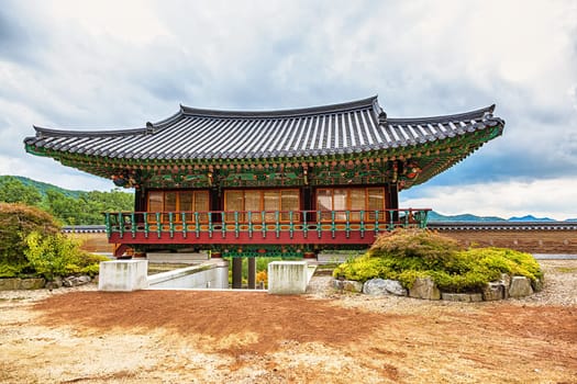Traditional korean architecture old building or monks temple in South Korea at autumn