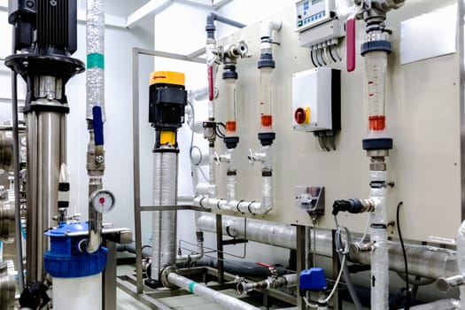 Control panel equipment on water conditioning or distillation room on pharmaceutical industry or chemical plant