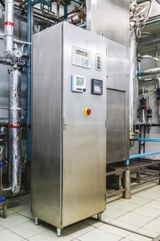 Water conditioning or distillation room and control panel equipment on pharmaceutical industry or chemical plant