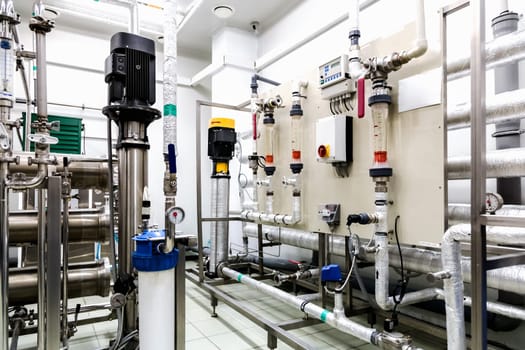 Control panel equipment on water conditioning or distillation room on pharmaceutical industry or chemical plant
