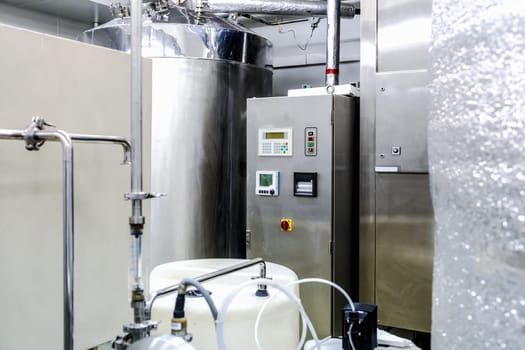 Water conditioning or distillation room and control panel equipment on pharmaceutical industry or chemical plant