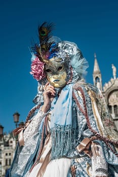 VENICE, ITALY - Febrary 23 2019: The masks of the Venice carnival 2019.