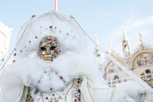 VENICE, ITALY - Febrary 23 2019: The masks of the Venice carnival 2019.............