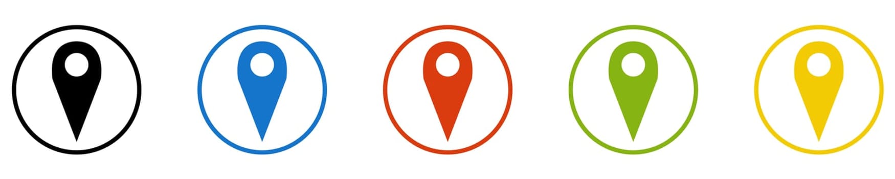 Marker Icon - Set of 5 Buttons: Location or Position on Map