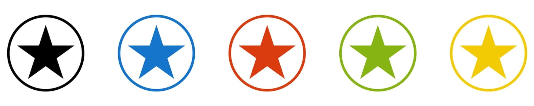 Star Icon - Set of 5 Buttons: Rating or Feedback