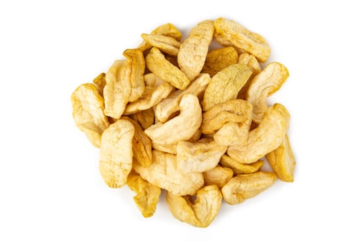 Dried apple Wedges isolated over white Background