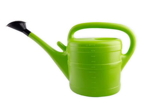 Green Watering can isolated over white background