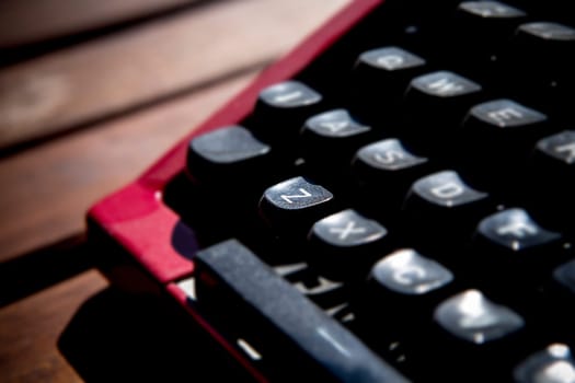 1970s dusty typewriter. Selective focus on key Z