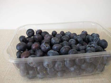 Blueberries in a plastic packaging