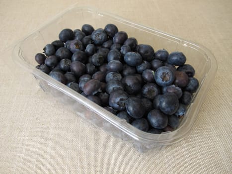 Blueberries in a plastic packaging