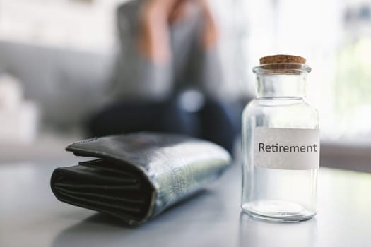 Desperate elderly woman unhappy with the rising cost of living