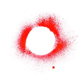 Sketch of untidy painted red graffiti circle