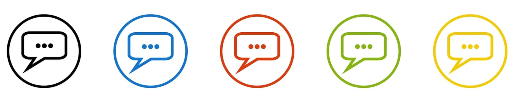 Chat Icon - Set of 5 Buttons: Communication or Feedback