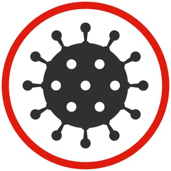 Coronavirus Symbol in red Circle - Illustration Covid-19