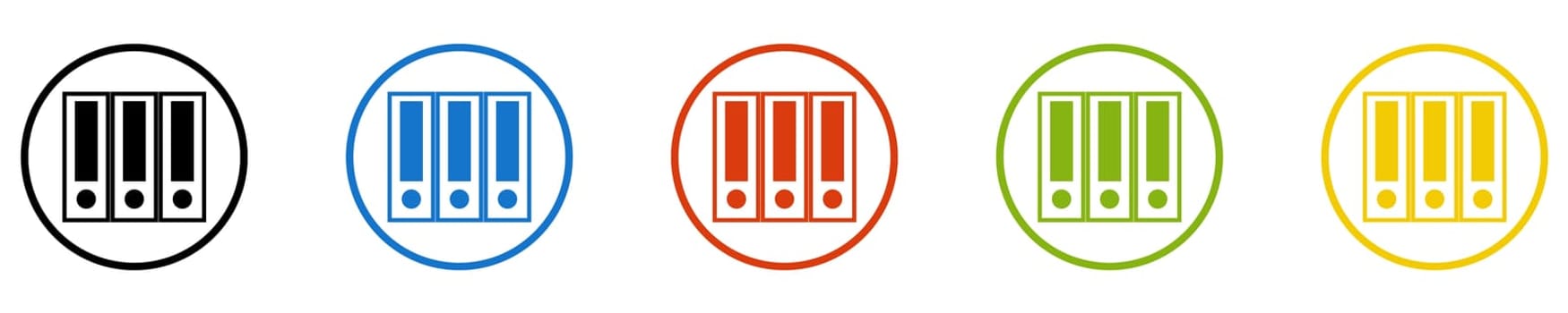Folder Icon - Set of 5 Buttons: Data Storage