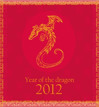 Vector card of year of the dragon