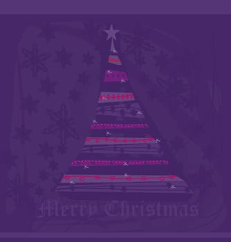 abstract christmas tree card