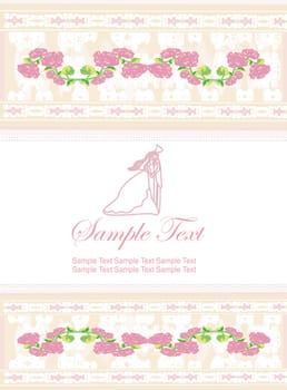 elegant wedding invitation with wedding couple